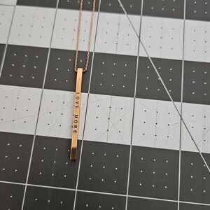 Charming Charlie Love More  Rose Gold Color Bar Necklace